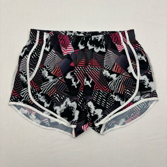 Calvin Klein Pants - Calvin Klein Shorts Womens Black Pink High Waist Lined Pockets Activewear Size M